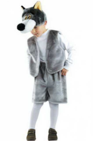 Костюм карнавальный "Волк Прохор", (маска, жилет, шорты), (размер 30-32) - 0