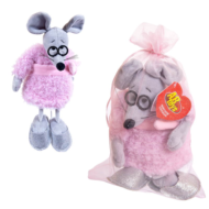 Мышка в розовом пальто, 16 см игрушка мягкая в подарочном мешочке - 0