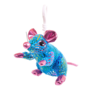 Мышка синяя с розовым 10см с карабином игрушка мягкая - 0