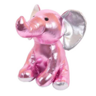 Серия "Металлик" игрушка мягкая Слоник розовый 16 см. - 0