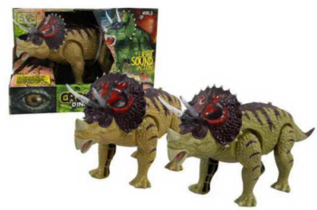 Динозавр "Трицератопс", световые и звуковые эффекты, 2 цвета в ассортименте.