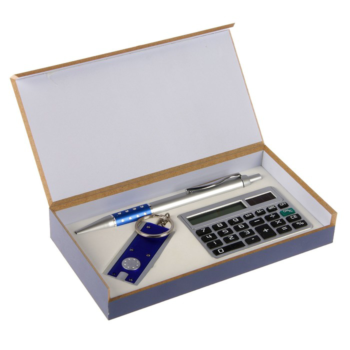 Подарочный набор - ручка, брелок-фонарик, калькулятор