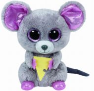 Мягкая игрушка Мышонок Squeaker с кусочком сыра Beanie Boo's, 15 см - 0