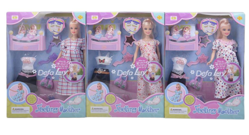 Кукла Defa. Lucy Набор "Мама с малышом", с аксессурами и нарядом, высота куклы:29 см - 0