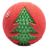 Игрушка NEW YEAR для собак из латекса - Мяч с елкой (7,5см) - 0