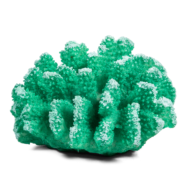 Коралл искусственный зеленый - Поциллопора (12см х 11см х 6,5см) - 0