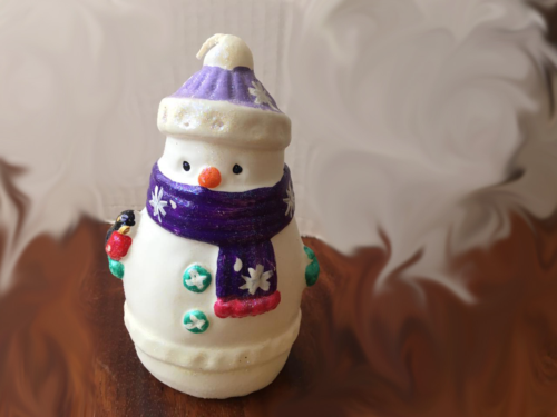 Свеча новогодняя Снеговик, 13 см - 0