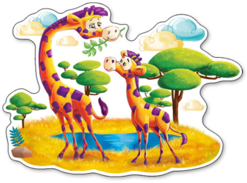 Пазл Castorland Животные 12 деталей maxi, Жирафы в Саванне