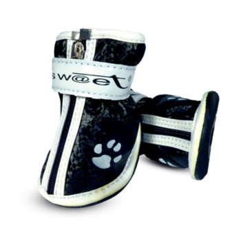 Ботинки для собак черные с лапками - 4см х 3см х 4см (4 шт)