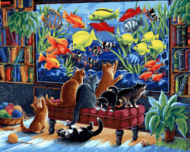 Набор для творчества Белоснежка картина по номерам на холсте Коты и рыбки 40 на 50 см - 0