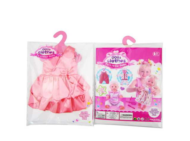 Одежда для кукол: платье, атласное, (розовый цвет), 25,5x36x1см - 0