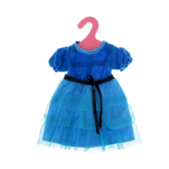 Одежда для куклы - платье нарядное, синее - 0
