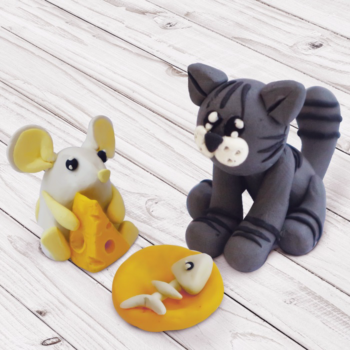 Набор для создания игрушек из массы для лепки - Кот и Мышка